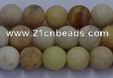 CSS622 15.5 inches 8mm round matte yellow sunstone gemstone beads