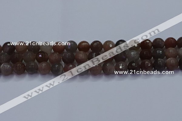 CSS644 15.5 inches 12mm faceted round sunstone gemstone beads wholesale