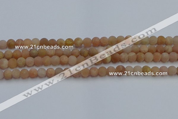 CSS651 15.5 inches 6mm round matte sunstone beads wholesale