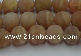 CSS652 15.5 inches 8mm round matte sunstone beads wholesale