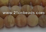 CSS653 15.5 inches 10mm round matte sunstone beads wholesale