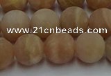 CSS654 15.5 inches 12mm round matte sunstone beads wholesale