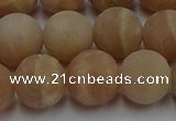 CSS655 15.5 inches 14mm round matte sunstone beads wholesale