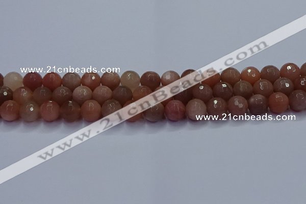 CSS673 15.5 inches 10mm faceted round sunstone gemstone beads