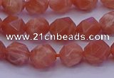 CSS682 15.5 inches 8mm faceted nuggets natural sunstone beads