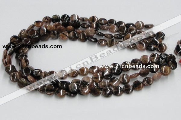 CST06 15.5 inches 12mm flat round staurolite gemstone beads wholesale