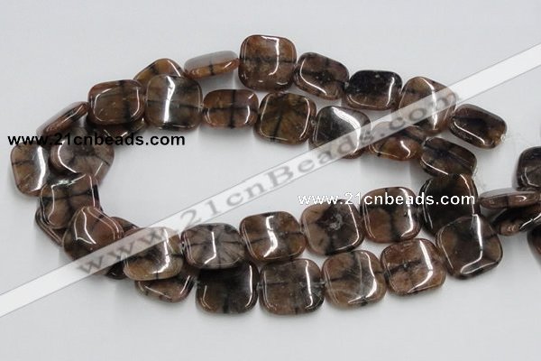 CST11 15.5 inches 22*22mm square staurolite gemstone beads wholesale