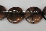 CST34 15.5 inches 20mm flat round staurolite gemstone beads wholesale