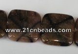 CST44 15.5 inches 25*25mm square staurolite gemstone beads wholesale