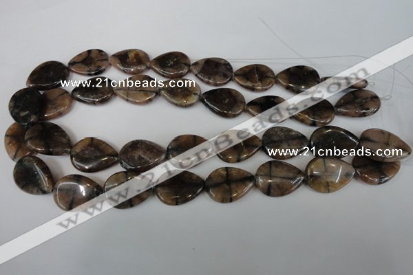 CST50 15.5 inches 18*25mm flat teardrop staurolite gemstone beads