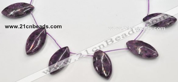 CSU23 20*40mm flat rice AB grade dyed natural sugilite beads