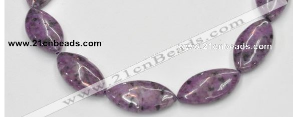 CSU24 AB grade 20*40mm flat rice dyed natural sugilite beads