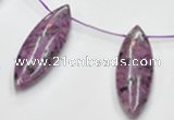 CSU25 AB grade 20*60mm flat rice dyed natural sugilite beads