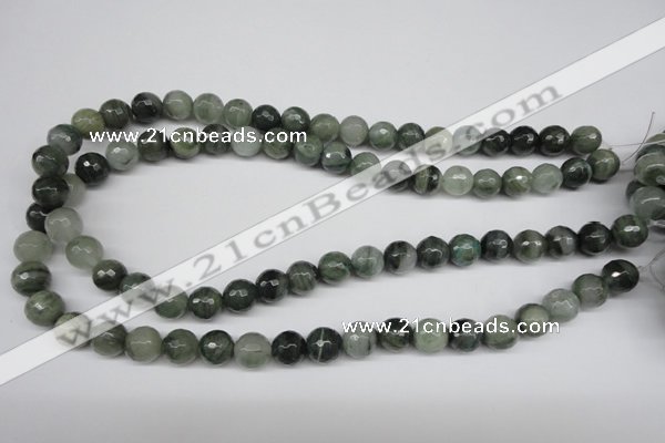 CSW12 15.5 inches 8mm faceted round seaweed quartz beads wholesale