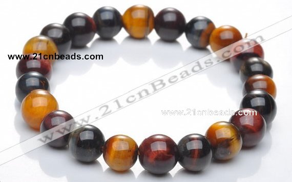 CTB01 6 inch 8mm round mixed color tiger eye bracelet Wholesale