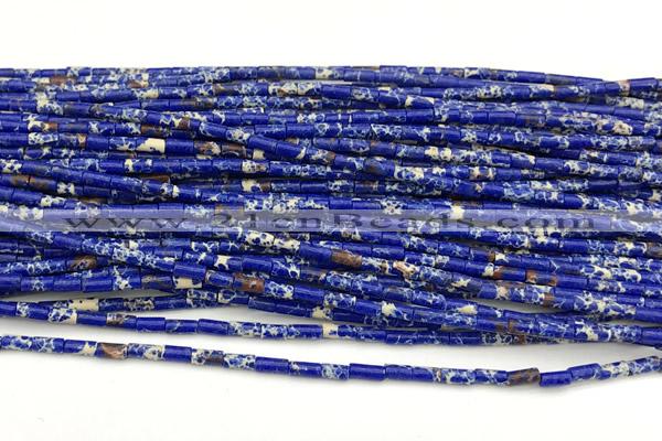 CTB1024 15 inches 2*4mm tube imitation sea sediment jasper beads