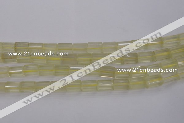 CTB104 15.5 inches 11*15mm faceted tube lemon quartz beads