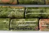 CTB1043 15 inches 8*16mm - 8*18mm tube unakite beads