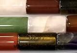 CTB1047 15 inches 8*16mm - 8*18mm tube mixed gemstone beads