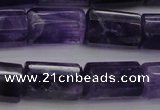 CTB106 15.5 inches 11*15mm faceted tube amethyst gemstone beads