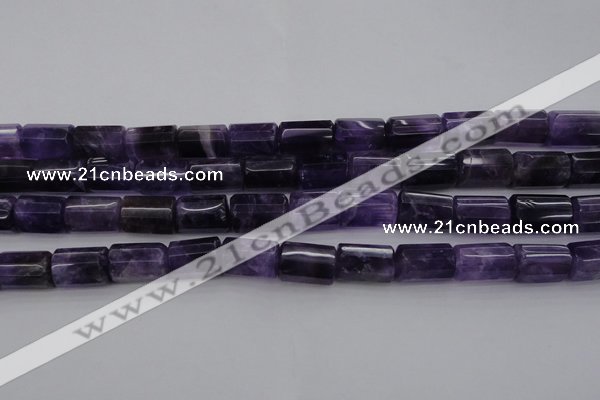 CTB106 15.5 inches 11*15mm faceted tube amethyst gemstone beads