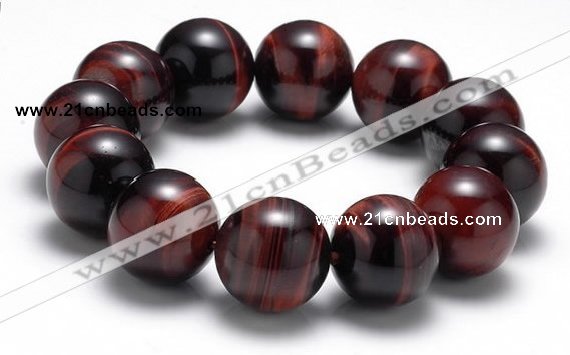 CTB11 9 inches 18mm round red tiger eye stretch bracelet