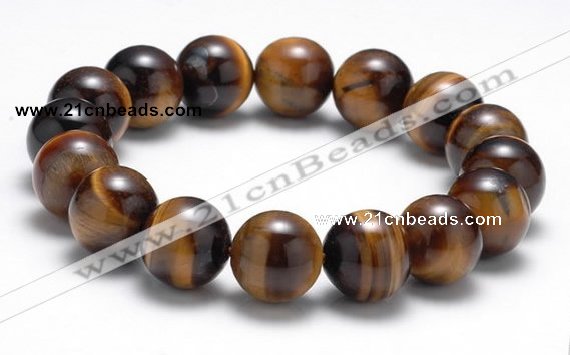 CTB12 8 inches 12mm round yellow tiger eye stretch bracelet