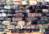 CTB1276 15 inches 6*10mm - 8*12mm faceted tube fluorite beads