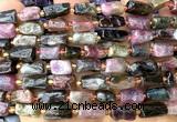 CTB1278 15 inches 6*8mm - 8*10mm faceted tube tourmaline beads