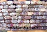 CTB1280 15 inches 6*10mm - 8*12mm faceted tube pink tourmaline beads