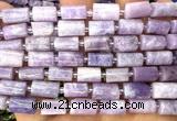 CTB1301 15 inches 6*10mm - 8*12mm faceted tube lepidolite beads