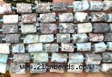 CTB1310 15 inches 6*10mm - 8*12mm faceted tube larimar beads