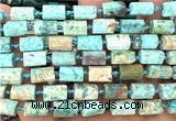 CTB1314 15 inches 6*10mm - 8*12mm faceted tube chrysotine beads