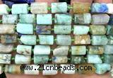 CTB1315 15 inches 6*10mm - 8*12mm faceted tube azurite beads