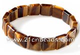 CTB15 7.5 inch 6*12mm square yellow tiger eye stretch bracelet