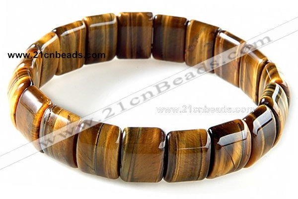 CTB16 10*14mm rectangle yellow tiger eye stretch bracelet