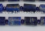 CTB201 15.5 inches 10*15mm faceted tube lapis lazuli gemstone beads