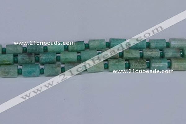 CTB208 15.5 inches 10*15mm faceted tube amazonite beads
