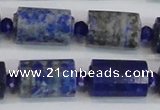 CTB210 15.5 inches 13*18mm faceted tube lapis lazuli gemstone beads