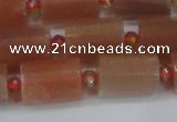 CTB211 15.5 inches 13*18mm faceted tube moonstone beads