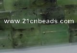 CTB215 15.5 inches 13*18mm faceted tube green rutilated quartz beads