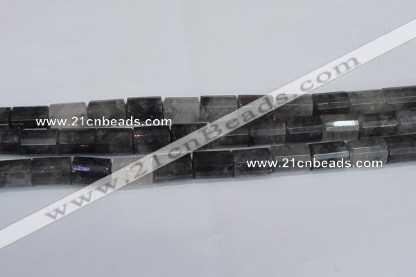 CTB216 15.5 inches 13*18mm faceted tube cloudy quartz beads