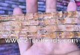 CTB254 15.5 inches 8*12mm tube natural citrine gemstone beads