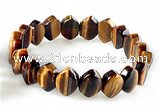 CTB28 7.5 inches 5*10*15mm oval tiger eye stretch bracelet