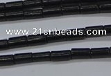 CTB300 15.5 inches 3*6mm tube black stone beads wholesale