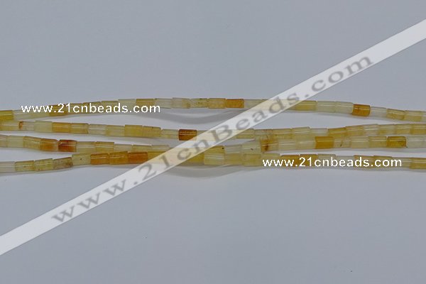 CTB301 15.5 inches 4*6mm tube yellow jade beads wholesale