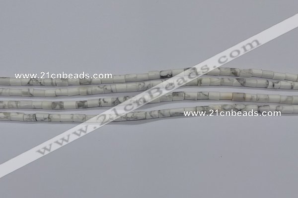 CTB304 15.5 inches 4*6mm tube white howlite beads wholesale