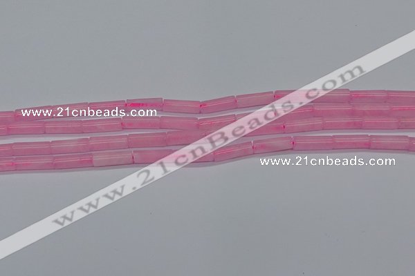 CTB311 15.5 inches 4*13mm tube rose quartz beads wholesale