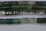 CTB315 15.5 inches 4*13mm tube moss agate beads wholesale