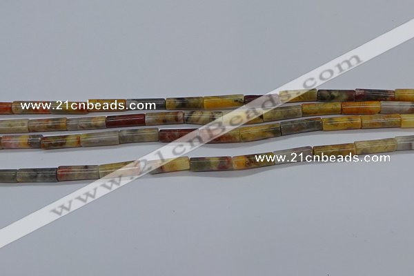 CTB316 15.5 inches 4*13mm tube crazy lace agate beads wholesale